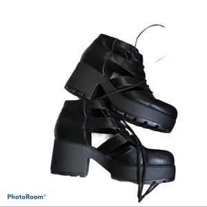 Topshop Caged Design Lace Up Platform Heeled Shoes